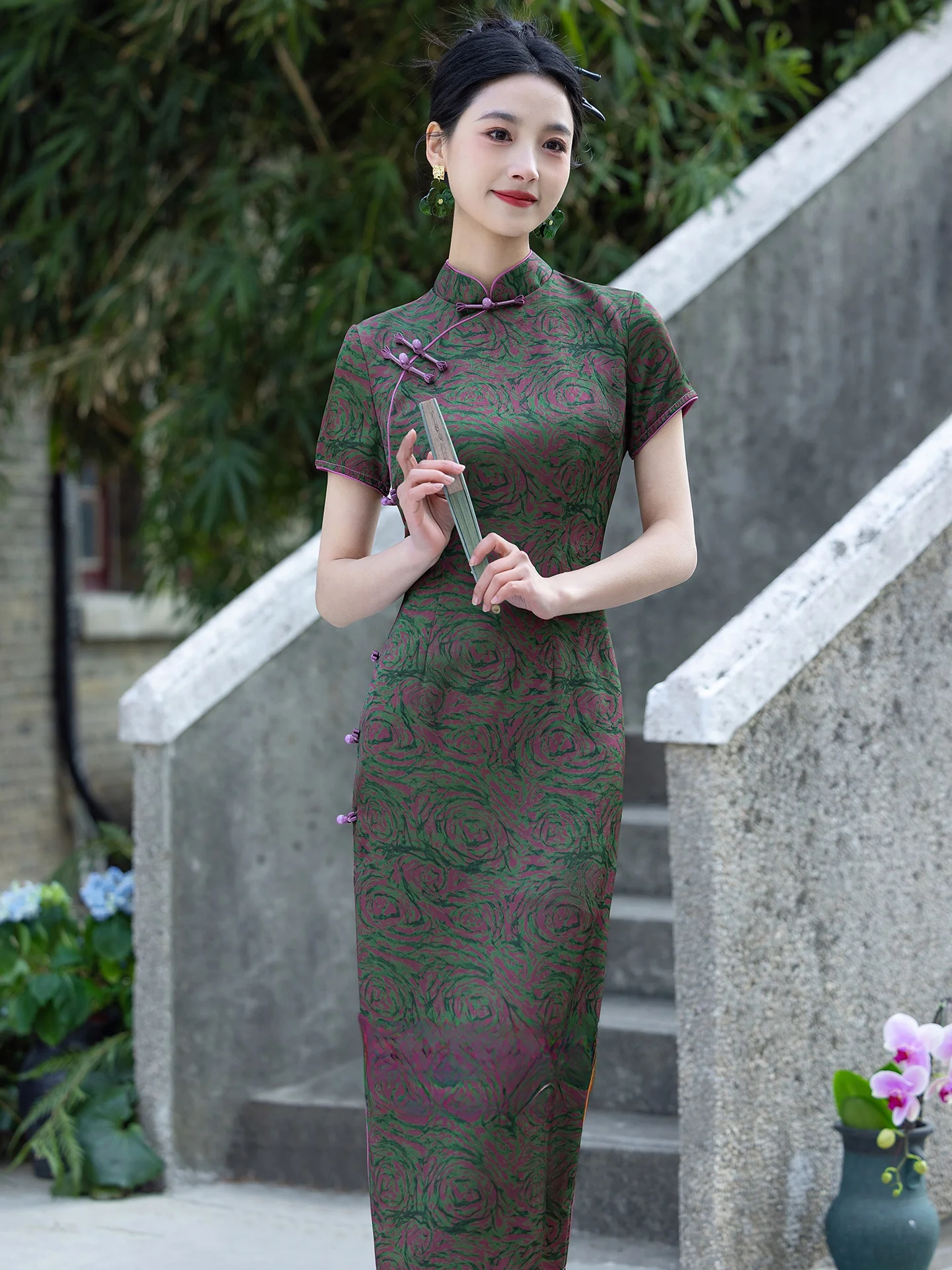 

een Young Sle Improved Materni Qipao Women's plus Size Slimming Belly Covering Chinese Traditional Mom Retro Daily Wear