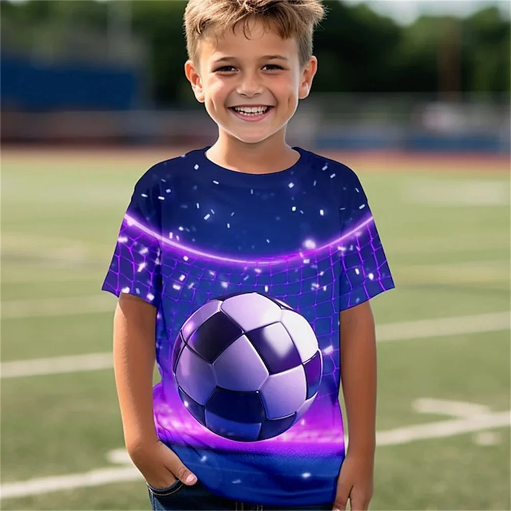 Nova camisa respirável t crianças topo futebol esportes de fitness impressão 3d engraçado tshirts crianças meninos meninas o pescoço camisetas roupas do bebê