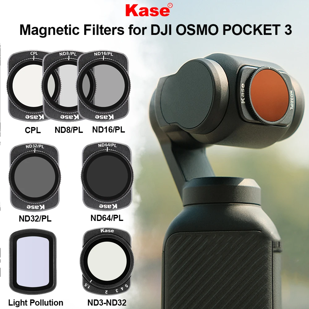 Kase Magnetic Filters CPL/ND/Variable ND/Light Pollution Filter for DJI OSMO Pocket 3 Camera