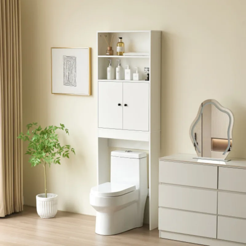 Toilet Over Toilet With 2 Barn Door & Toilet Paper Holder Stand Home Space-saving Toilet Rack,for Bathroom  Restroom Laundry