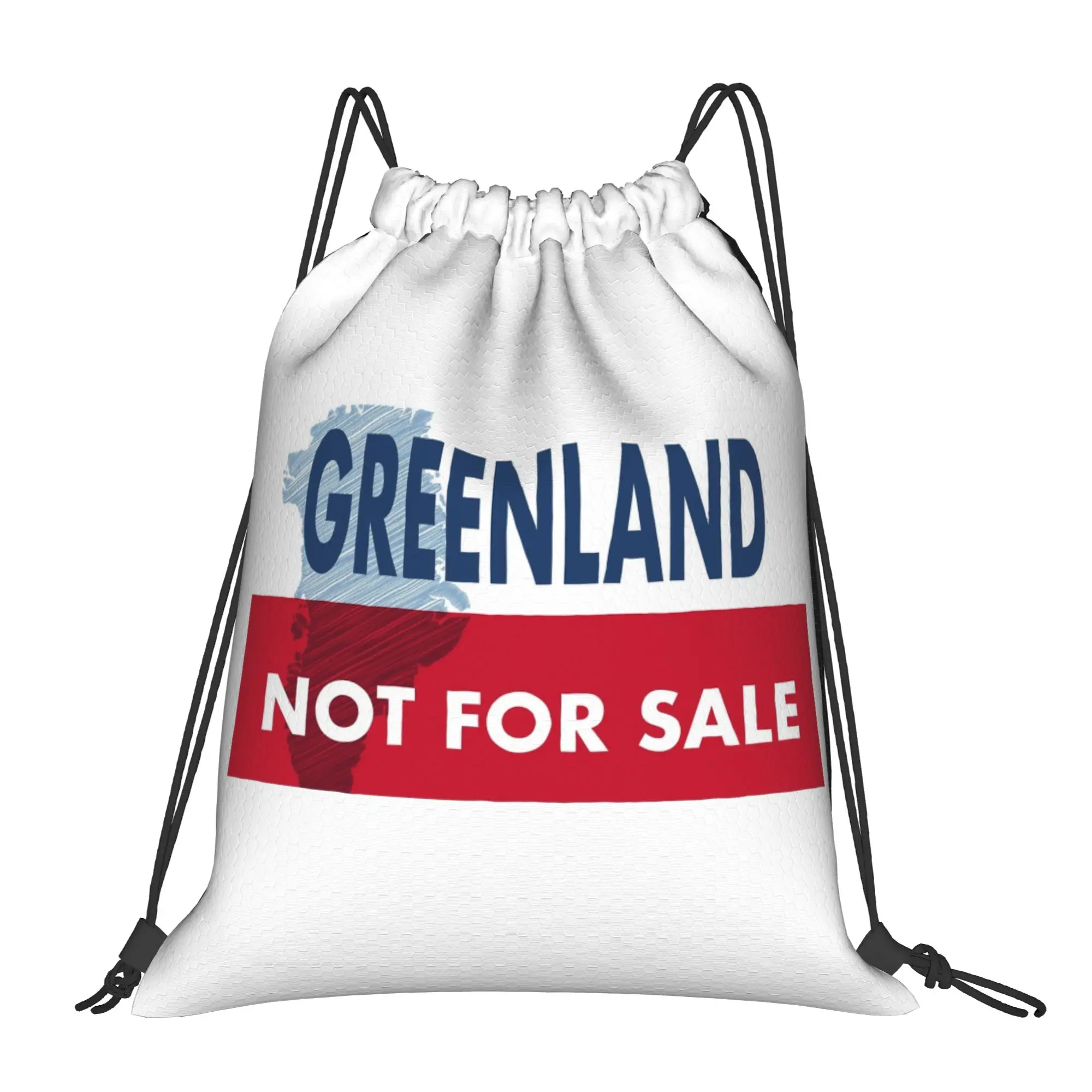

Greenland is Not For Sale Drawstring Backpack Sports Gym Sackpack Water Resistant String Bag for Cycling