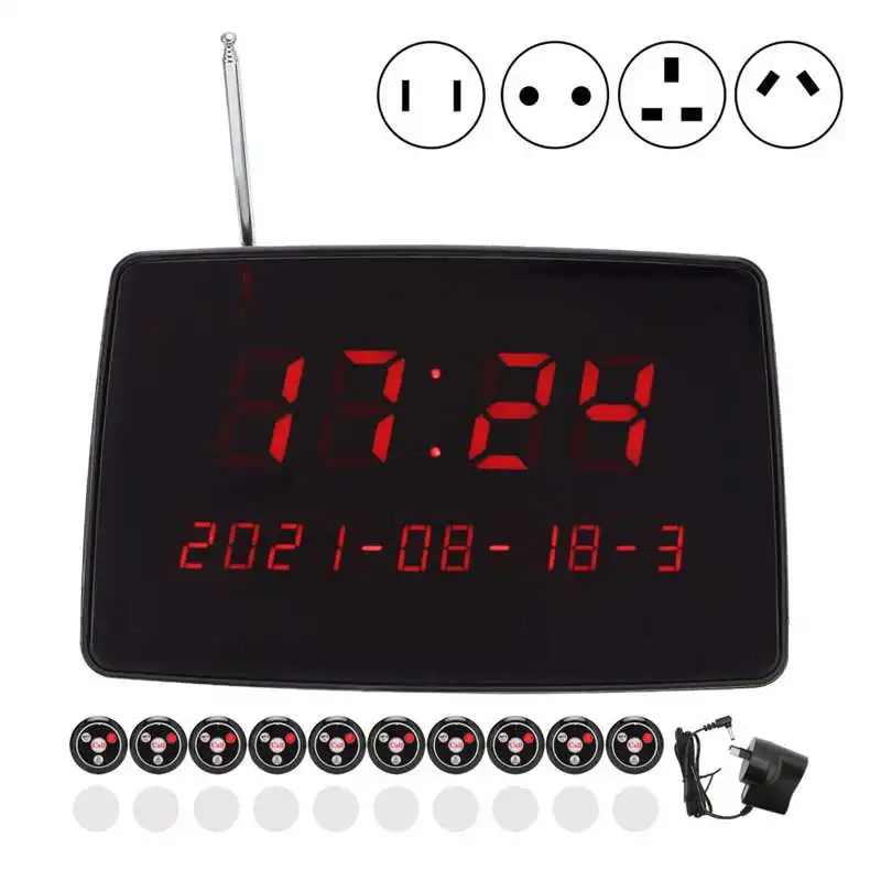 نظام بيجر للمطاعم 10 نظام بيجر لاسلكي كوستر 110 ‑ 240 فولت للمطاعم الفنادق البارات اللاسلكية ضيف بيجر