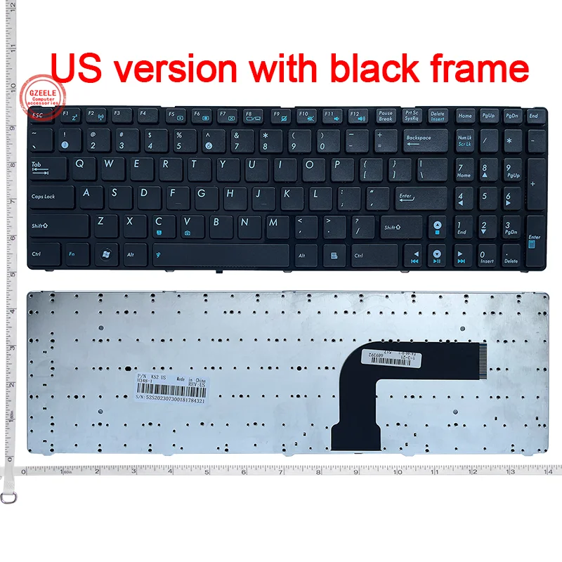 

GZEELE new English US laptop Keyboard for ASUS K52S K53SD K53SK K53SM K53SV MP-09Q33U4-5282 0KN0-E02UI02 black