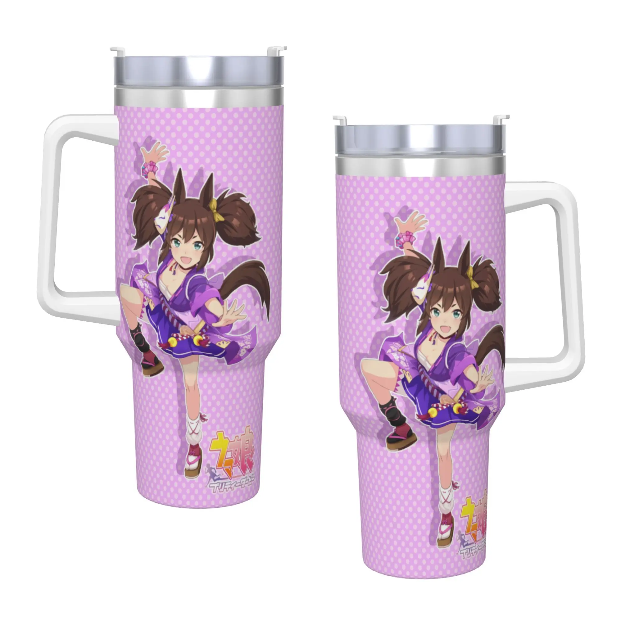 Inari One UmaMusume Pretty Derby Stainless Steel Tumbler Driving Thermal Cups With Straws and Lid Mugs Cup Cold Drink Bottle