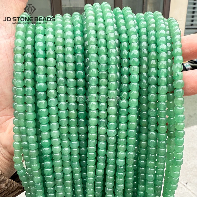 

Natural Stone Green Aventurine Barrel Shape Beads Loose Spacer Bead for Jewelry Making Diy Necklace Bracelet Accessory 15 Inch