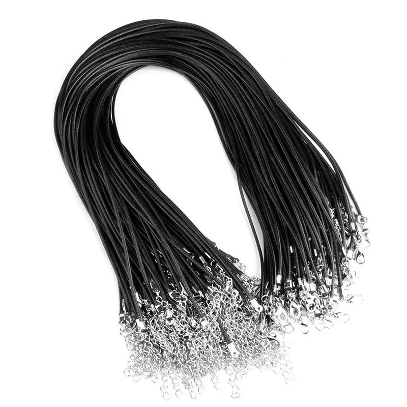 10Pcs Wax Rope Laces Chain Stainless Steel Necklaces for Women Men Pendants Accessories 45cm-60cm DIY Necklace Jewelry Making image 2