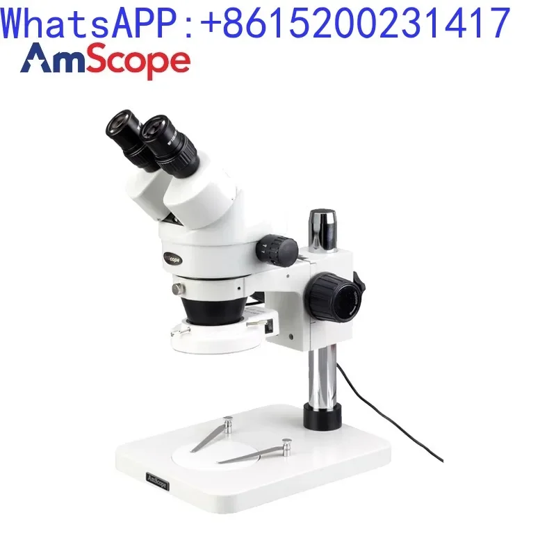 AmScope 7X-45X Zoom Inspection Anatomy Stereoscopic Microscope Maintenance Industrial Microscope+LED-144