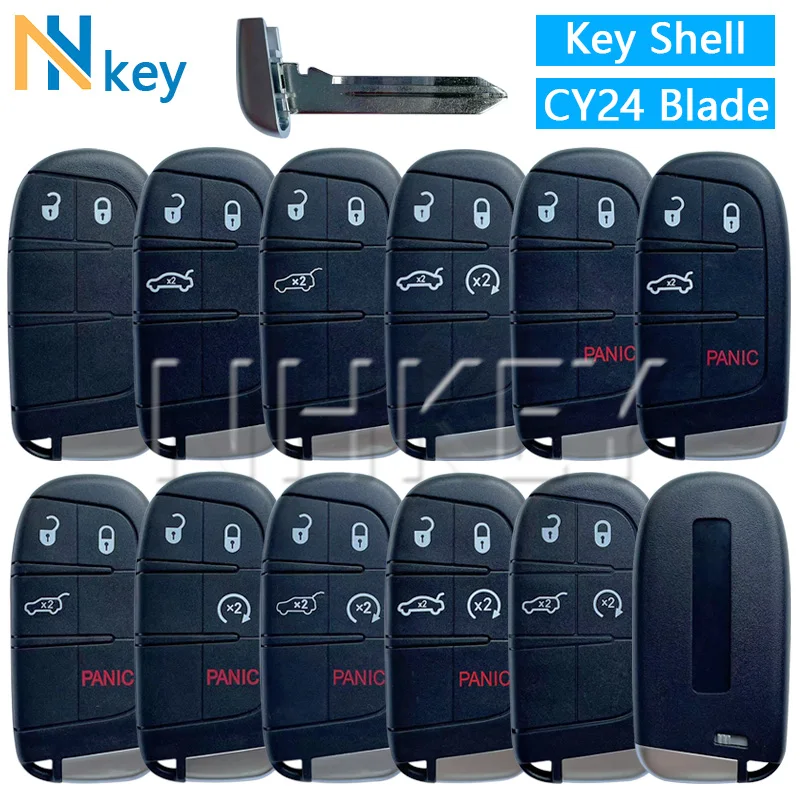 

NH KEY CY24 Blade Car Remote Key Shell For Grand Cherokee Ch rysler 300 Charger Journey Challenge Dart Durango 2013-2018