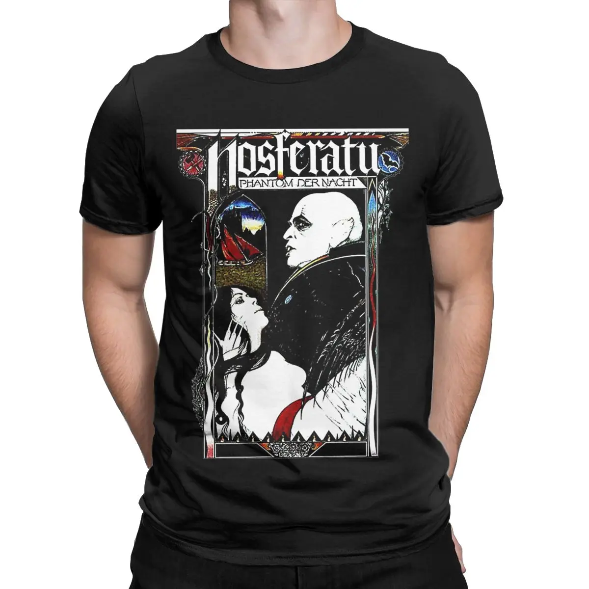 Nosferatu 1922 Horror Movie Vampire Men\'s T Shirts Dracula Halloween Cool Tee Shirt Short Sleeve O Neck T-Shirt  Cotton Clothing