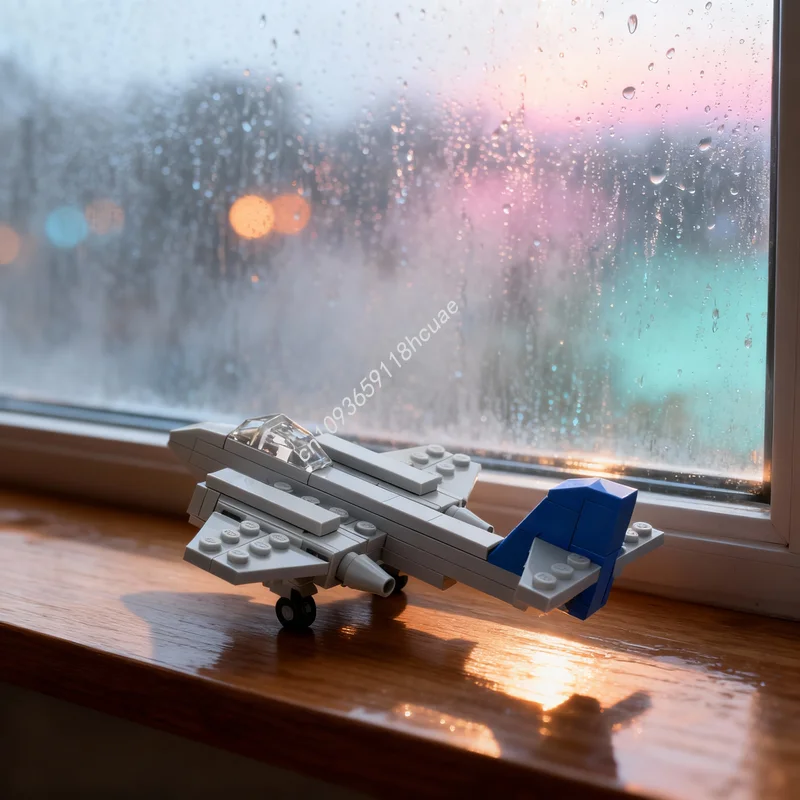 

109pcs MOC City Airport Gloster Meteor Display Stand Model Building Blocks Toys Christmas Gift Architecture Education Brick Kids