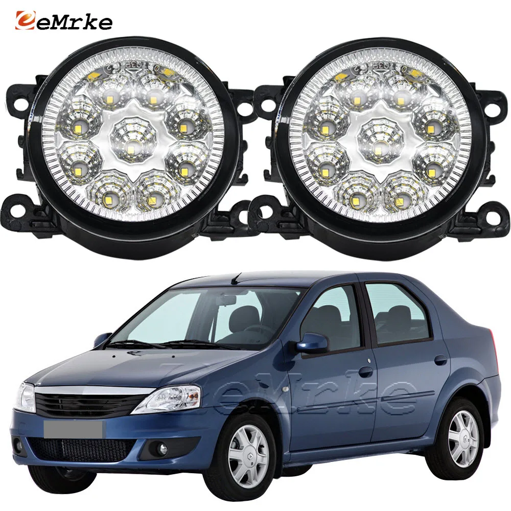 2 PCS Car Led Fog Lights Assembly H11 Front DRL Daylight for Dacia Renault Logan / Logan MCV 2007 2008 2009 2010 2011 2012 2013