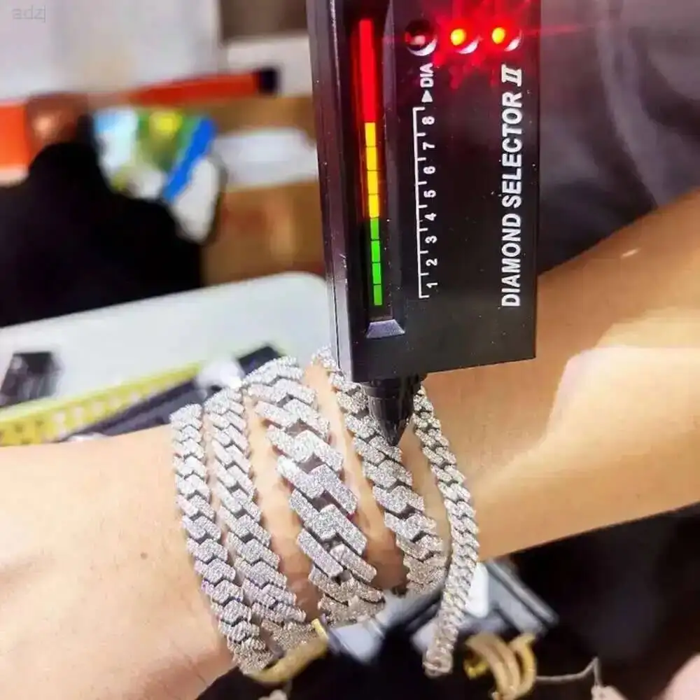 

6mm - 12mm Hip Hop Iced Out Jewelry 925 Sterling Silver Vvs Moissanite Necklace Support Custom Sized Cuban Chains