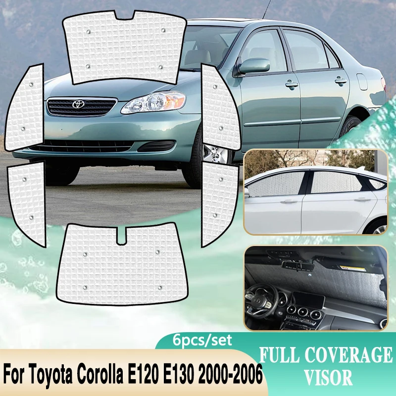 

Для Toyota Corolla E120 E130 Sedan 2000 2001 2002 ~ 2006 автомобильные солнцезащитные козырьки на лобовое стекло аксессуары защита от солнца и ультрафиолета боковой козырек на окно