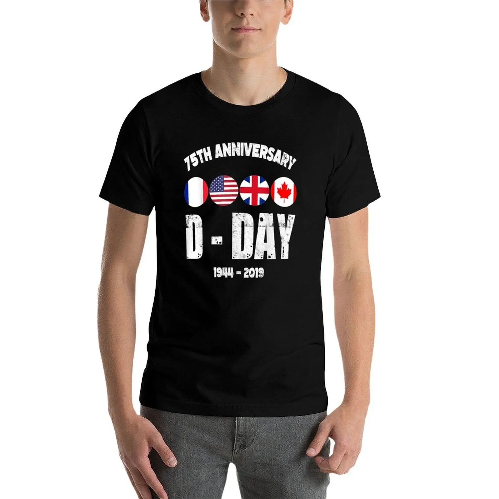 75th Anniversary D-Day Normandy Landing Gift VE Day T-Shirt Athletic Fit Sports Short Sleeve Top view 4