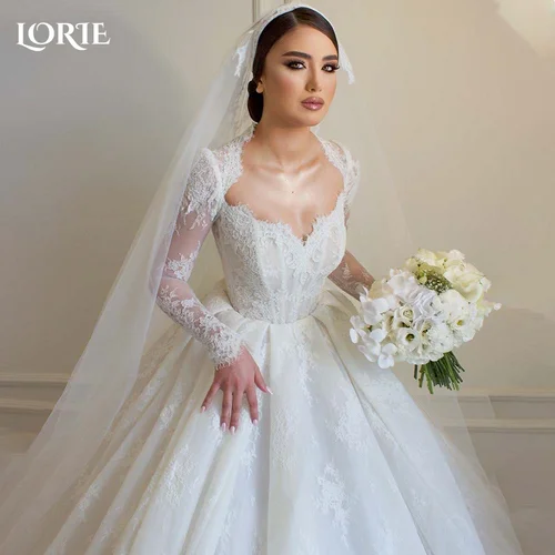 Imagen 2 del producto LORIE-vestido de novia con Apliques de encaje para mujer, traje elegante de corte en A, estilo bohemio, 2024