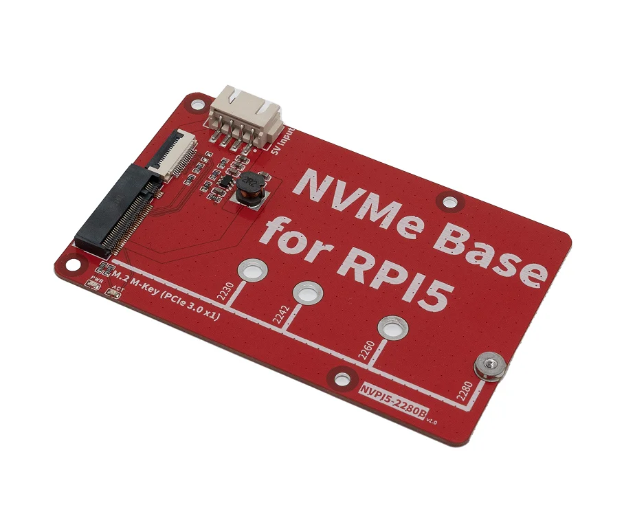 NVPI5-2280B /NVPI5-2242T M.2 NVMe SSD 2280 PIP PCIe Peripheral Board for Raspberry Pi 5 Extension Adapter Board