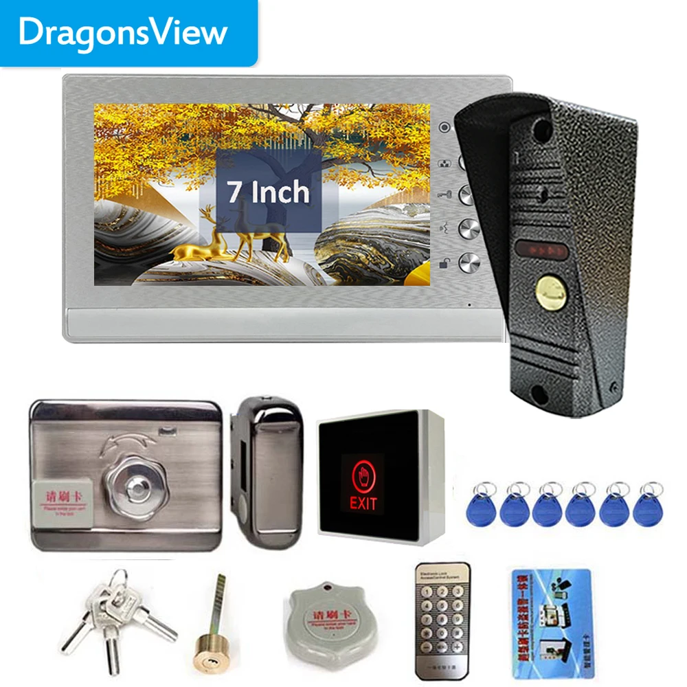 

Dragonsview 7 Inch Home Intercom Phone with Camera Video Door Phone Doorbell with ELectronic Lock Door Access Gate Unlock