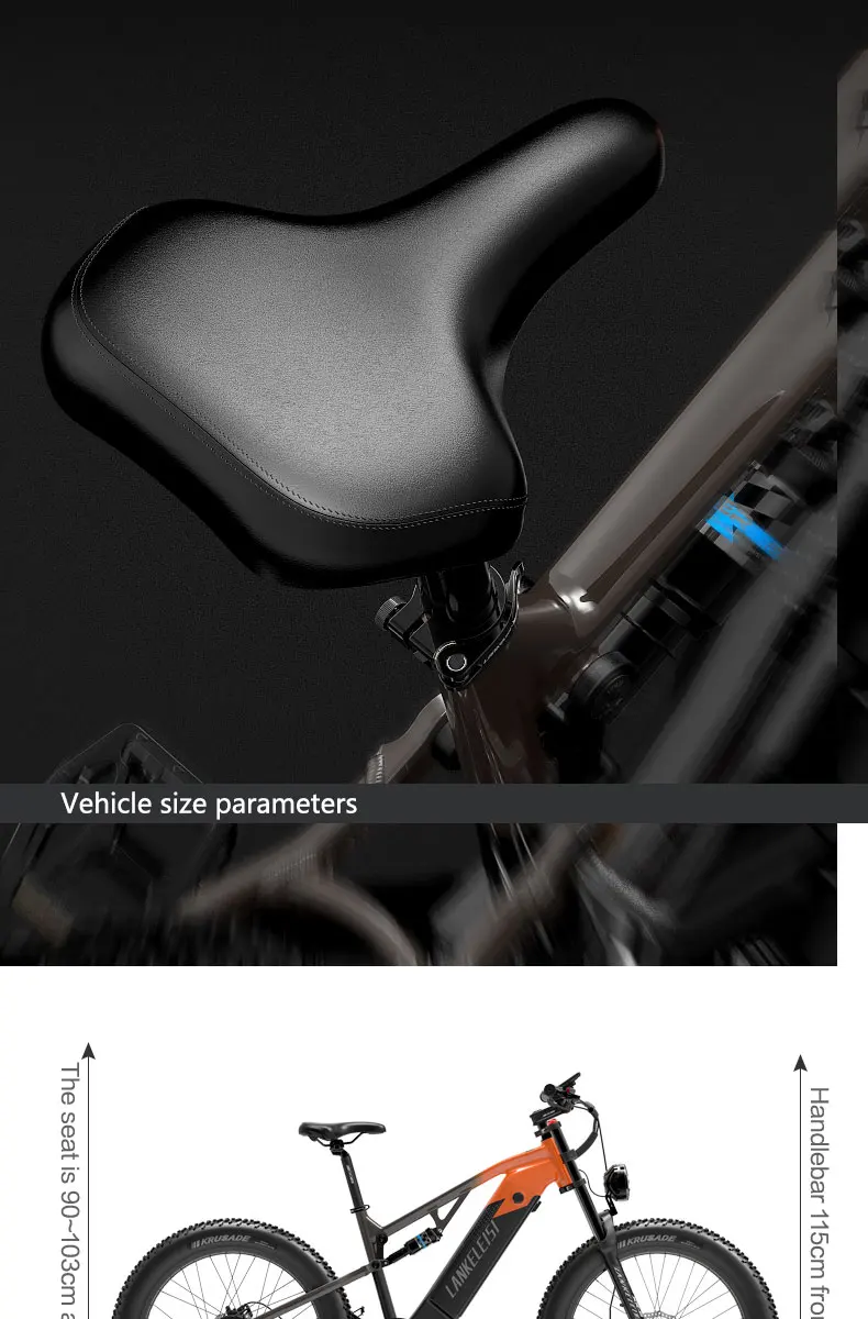 LANKELEISI RV800 Erwachsenen-Elektrofahrrad 750W Motor 48V20Ah Akku 52KM/H Höchstgeschwindigkeit 150km Reichweite 26 Zoll Reifen Leistungsstarkes E-Bike für Pendeln und Touren – Detail 19
