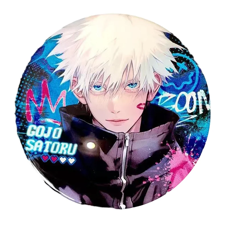 1Pcs Laser Anime Jujutsu Kaisen Cosplay Backpack Badges Gojou Satoru Blue Six Eyes Pins Collection Breastpin for Bags Clothes