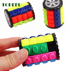 TOBEFU 3D Magic Corn Cube Tower Puzzle Speed Cube Wheel Rotating Game Cubos Cylindrical Toys for Children Educational Gifts