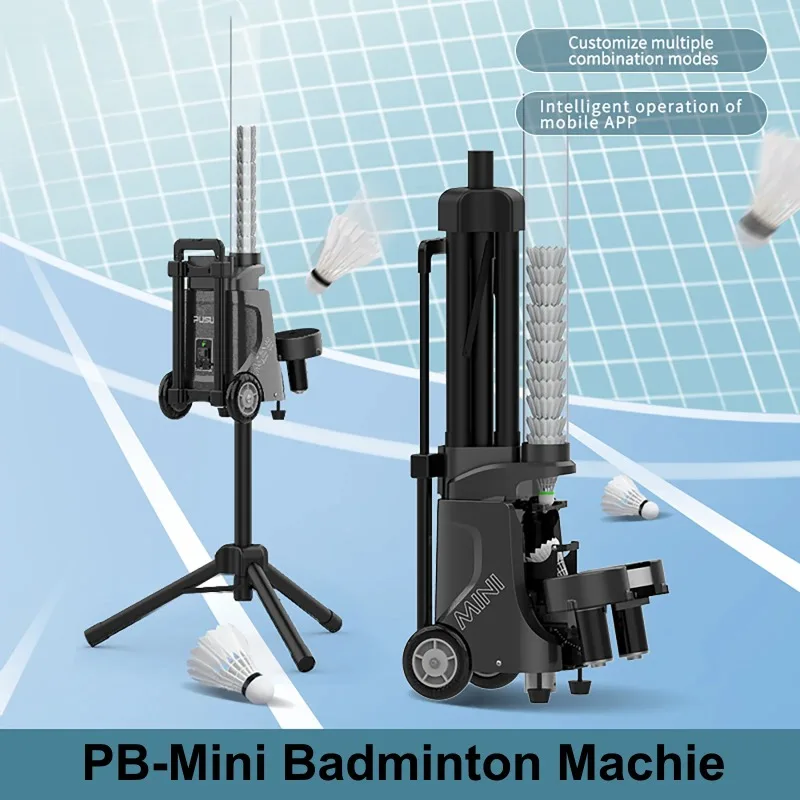 Badminton Machine, Shuttlecocks Trainer Equipment, 50+Ball Capacity, 4-6Hs Battery Life, Smart App Control