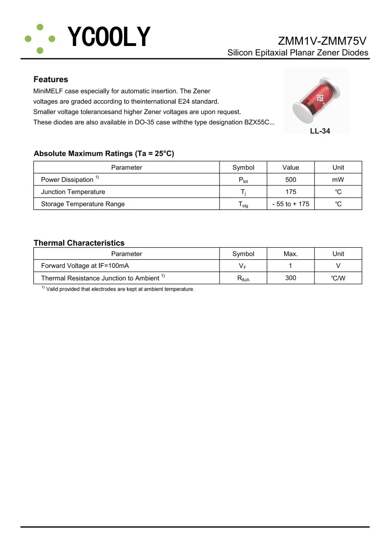 500Pcs/Lot ZM4745 LL41,16V Zener diode 1W,Silicon Epitaxial Planar Zener Diodes,Cylindrical glass tube,electronics