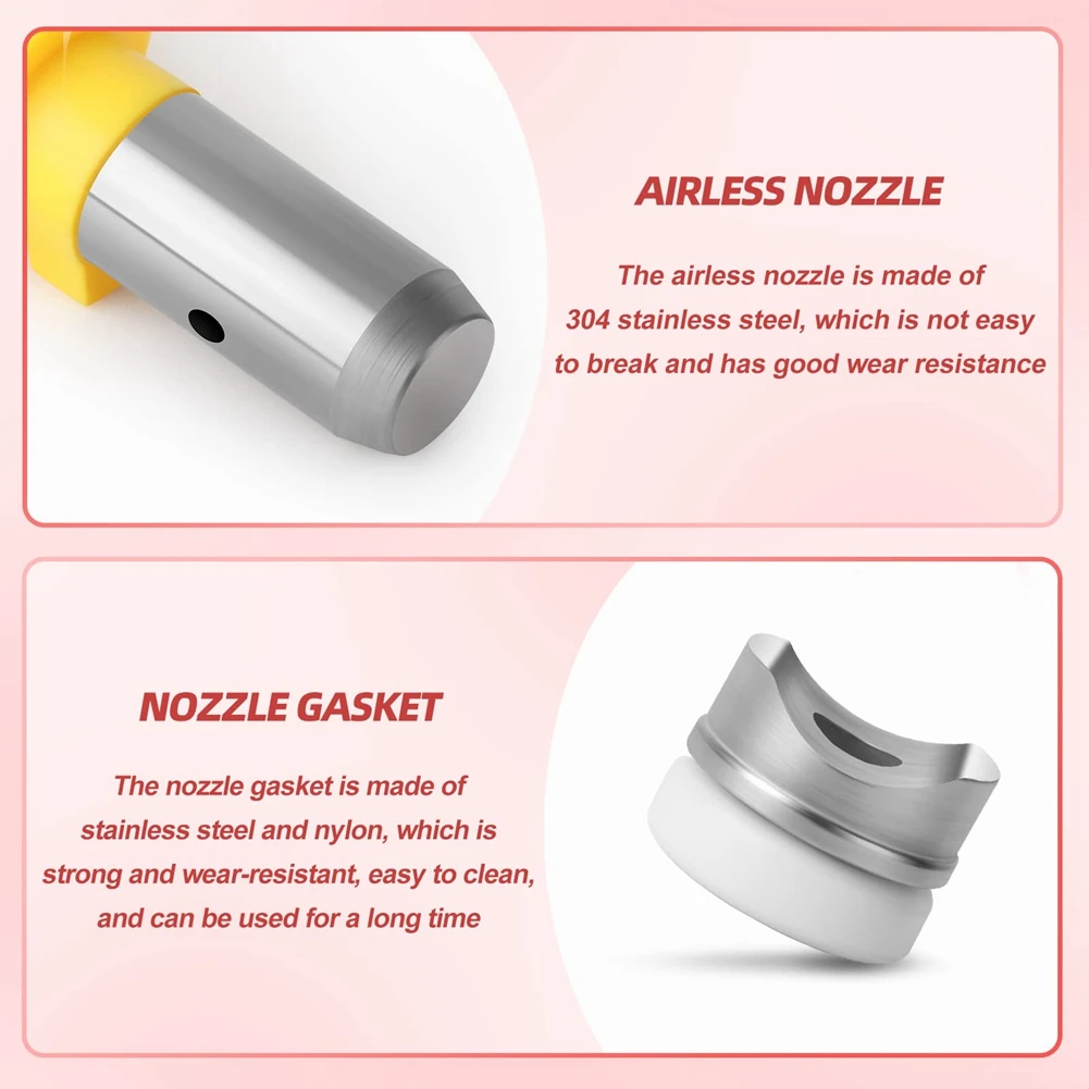 Set di ugelli per vernice airless da 4 pezzi, punte di spruzzo reversibili Punte per ugelli per spruzzatore di vernice airless Macchina a spruzzo per spruzzatore airless