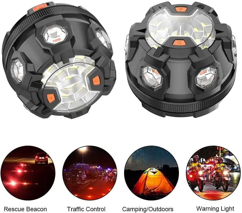 Help Flash Car Beacon Emergency SOS Light LED Roadside Safety Flashing Lamp Warning Lantern Magnetic Base Hook Breakdown Auto