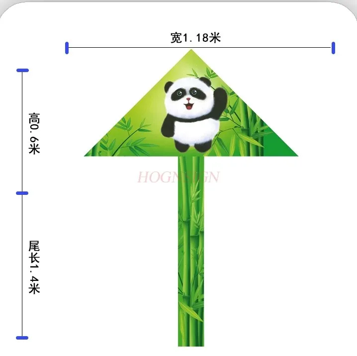 Kite infantil de bambu floresta panda, pequeno e médio porte, cauda longa, esportes ao ar livre, novo