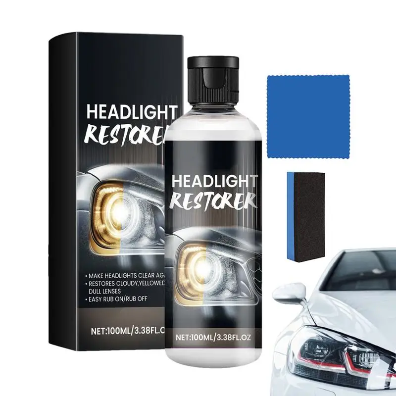 

Car Headlight Repair Fluid 100ml Headlight Cleaner And Restorer Kit Headlight Restore And Protect Liquid Car Headlight Lens