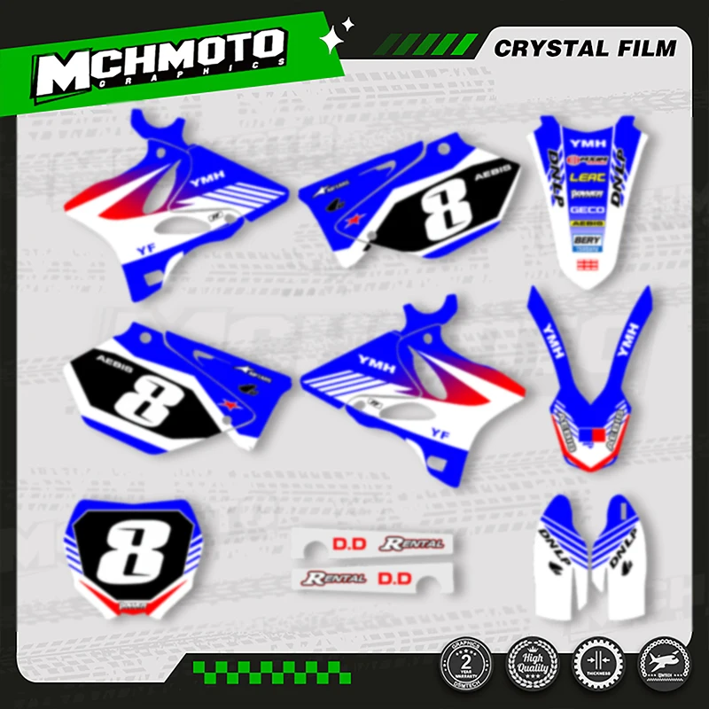 MCHMFG Custom Team Motorcycle Graphics Decal Stickers Kits Voor YAMAHA 2002-2014 YZ125 YZ250