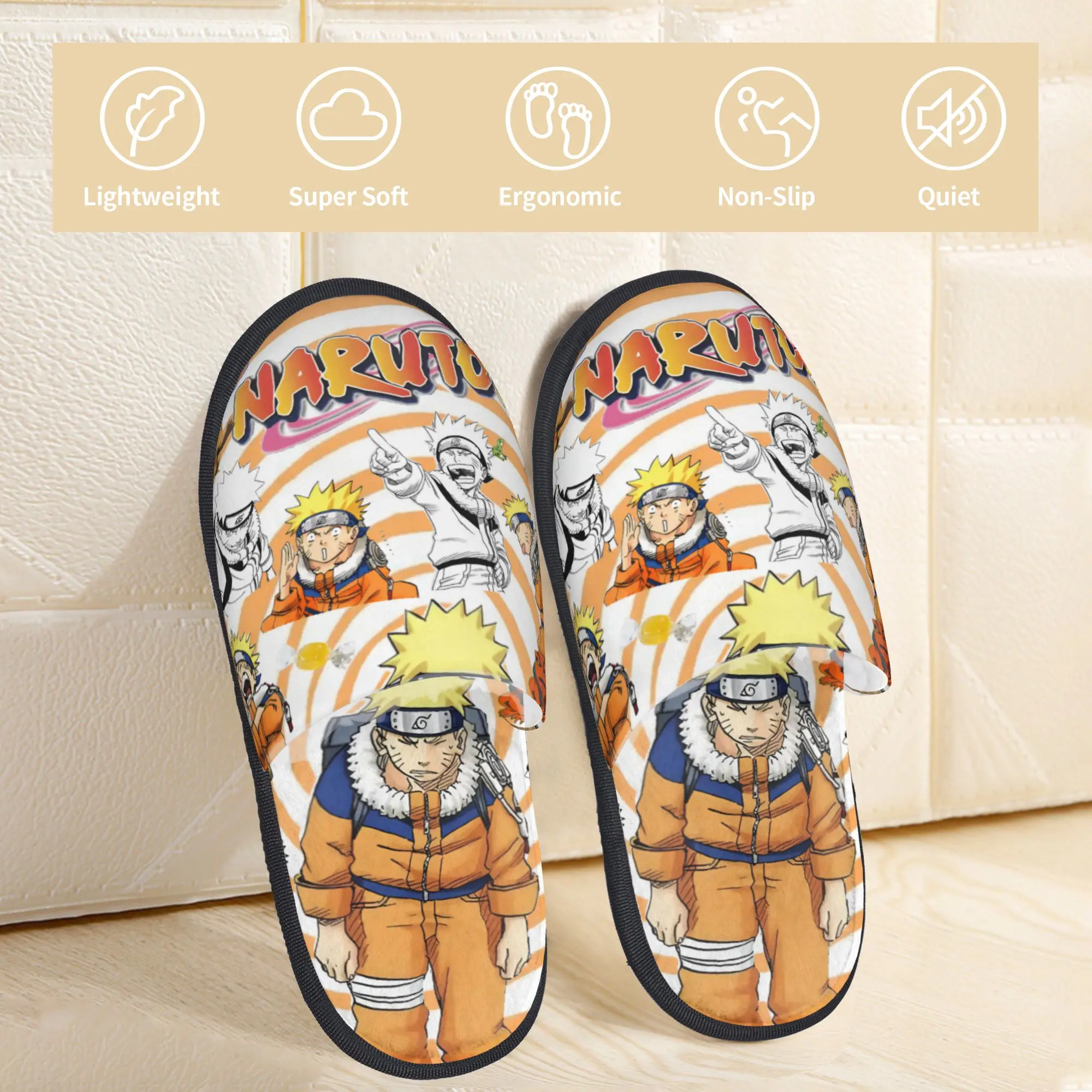 Custom N-Narutoes Akatsukis House Slippers Women Cozy Memory Foam Japanese Anime Slip On Bedroom Slipper Shoes