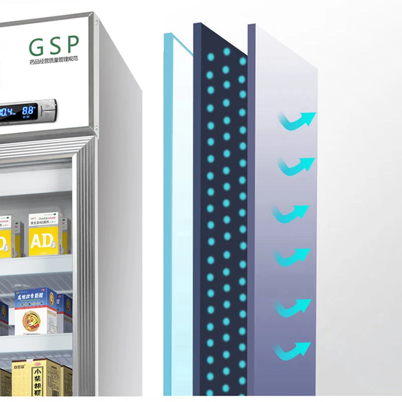 150L Small Medicine Shade Cabinet Commercial Medical Hospital Medicine Display Cabinet Single Door Pharmacy Freezer