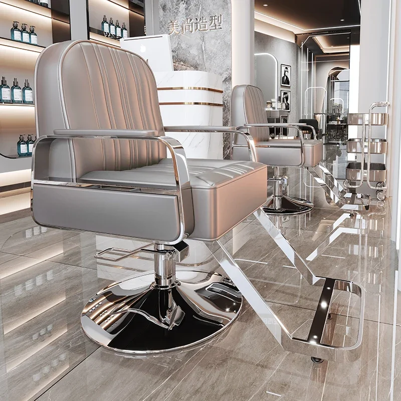 Inklapbare voetensteun kapperstoel professionele moderne salonstoel comfortabele luxe Silla De Corte De Pelo salonmeubilair