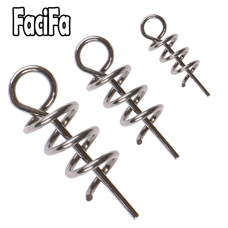 Stainless Steel Spring Lock Pin Fishing pin Screw Crank Hook Spring Twist Lock Fishing Connector Swivel Snap Soft Lure Tackle