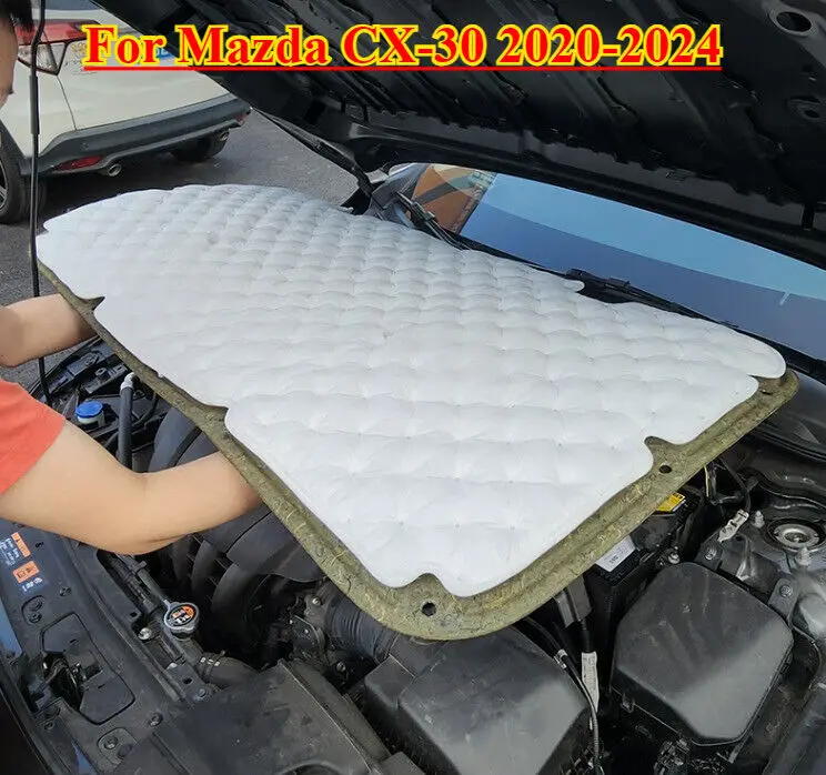 

Белая изоляционная накладка капота двигателя, звукоизоляционное тепло для Mazda CX-30 2020-2024