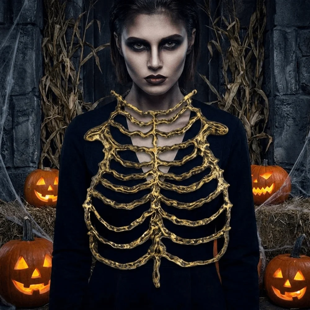 Hollow Skeleton Frame Chain Bone Prop Hollow Skeleton Costume Accessory Frame Structure Bone Costume Prop Cosplay Performance