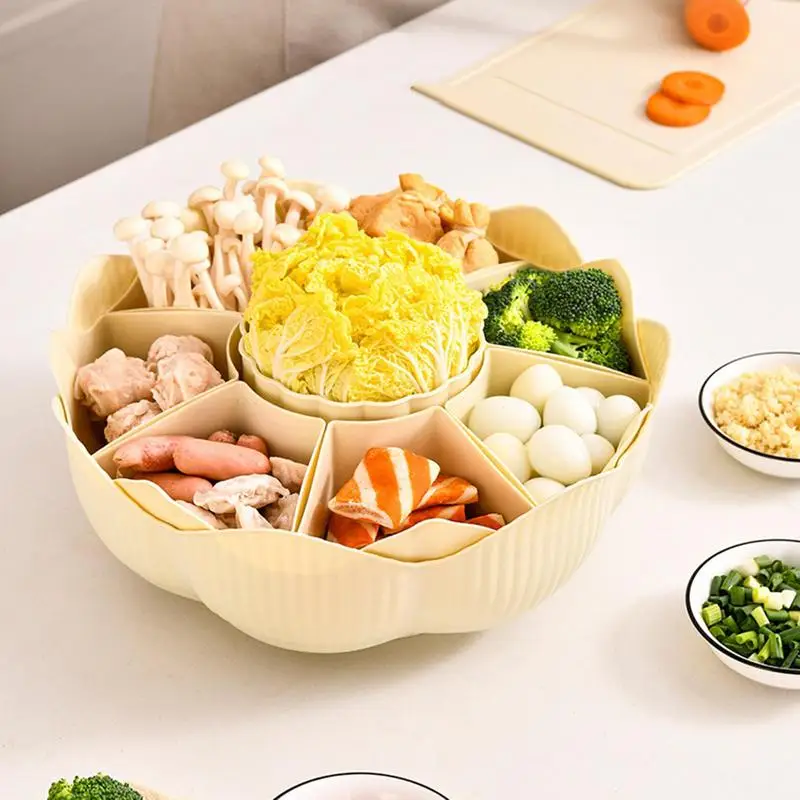 Appetizer Serving Tray Multi-Purpose Snack Box Container Snack Spinner 360 Degree Rotatable Tray For Draining Food Fruit Veggies