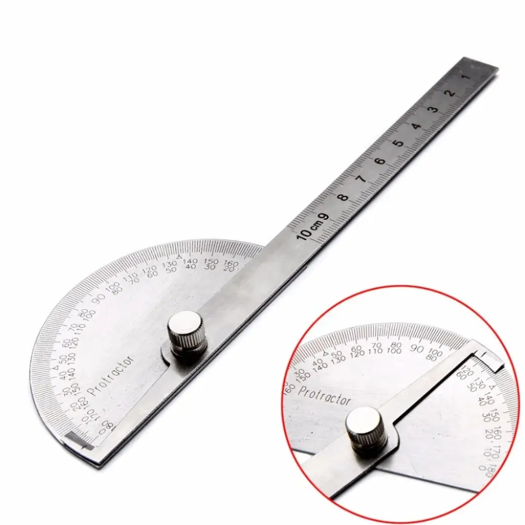 14cm Stainless Steel Angle Ruler Scale Woodworking Ruler 180 Degree Half Circle Angle Measurement Tool