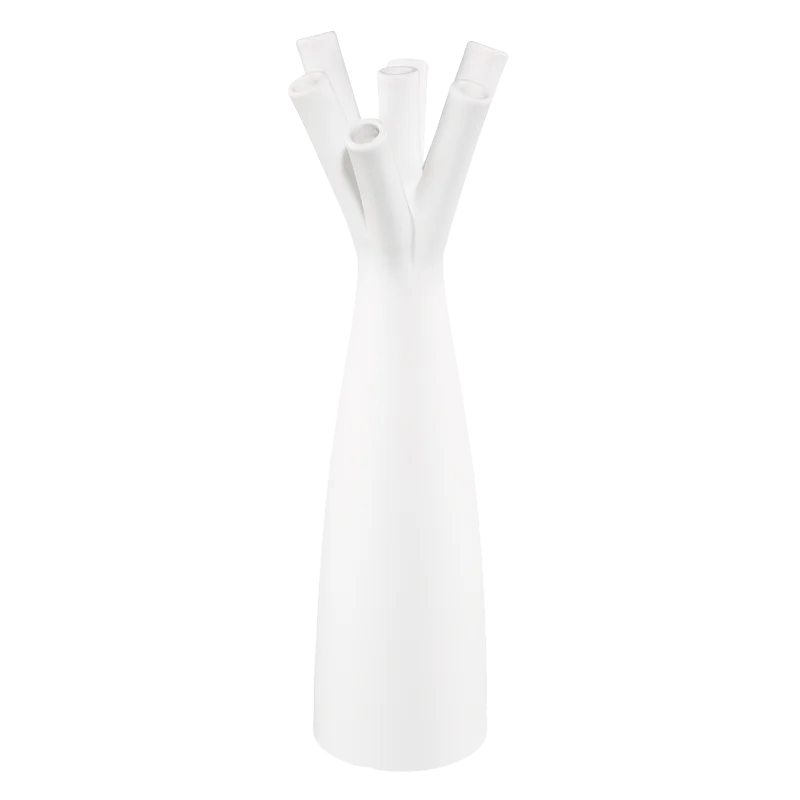 Ceramic dried flower vase - White, simple, Nordic-style creative home decoration piece, suitable for arranging flowers.