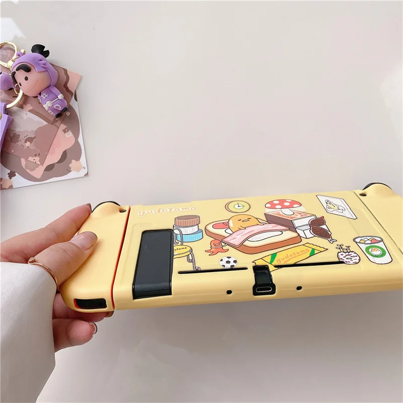 Sanrio Gudetama Anime TPU Soft Case Joycon Protective Shell Cover for Nintendo Switch NS OLED Console Crystal Cases Accessories