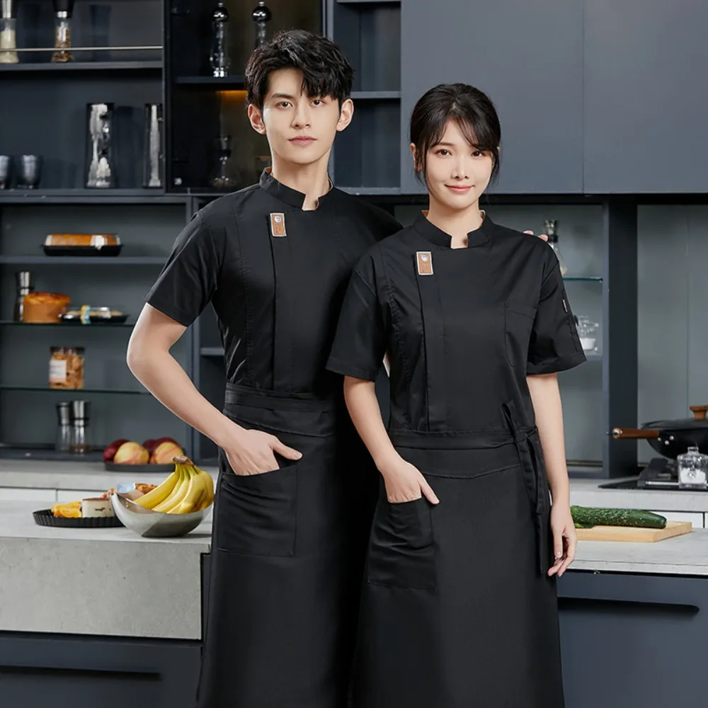 Uniforme da chef estiva in rete sottile e traspirante |   Manica corta da uomo |   Abbigliamento da lavoro per hotel/cantine/ristoranti/panetteria