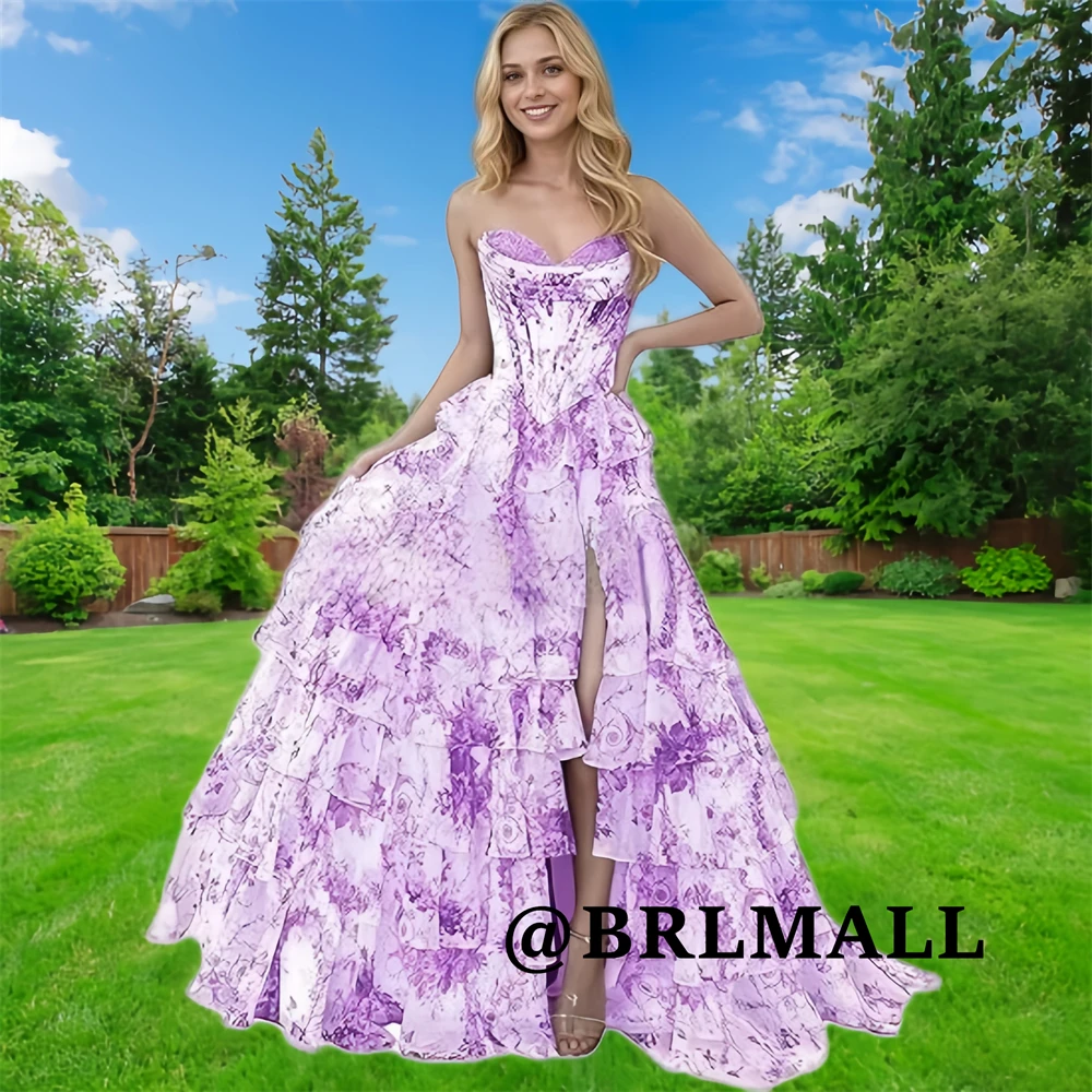 Formelles Damenkleid mit Blumenmuster, Übergröße, A-Linie, lange Partykleider, Abendessen, Ballkleider, Kleider für Hochzeitsgäste