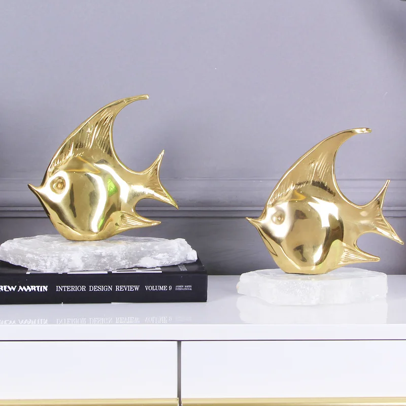 Home Soft Decoration Sales Department Brass Goldfish Creative Artwork