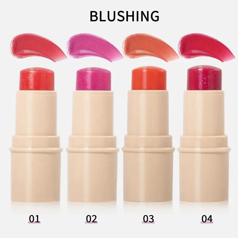 Jelly Tint Pure Blush Glanzende Rouge Lippenstift Hydraterende Hydraterende Wang Lip Multi-Use Balsem Stick Draagbare Cosmetische Make-Up Blus