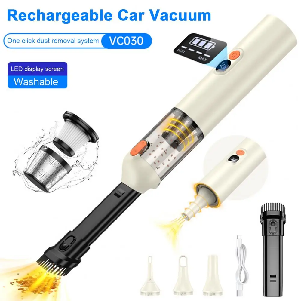 Quiet Operation Car Vacuum Powerful 14000pa Suction Car Vacuum Cleaner with Low Noise Motor Cordless Portable Dust for Cars