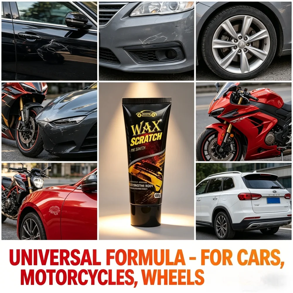 CHEINFOO 60g Universal Car Scratch Repair Wax, Works on Most Paint, Bumpers & Motorcycles