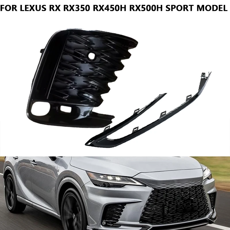For Lexus RX RX350 RX450h RX500h Sport Model 2023-2025 Fog Light Cover Grille Decorative Strip Fog Light Frame Car Accessories