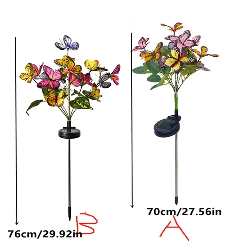 LED 태양 시뮬레이션 꽃 나비 잔디 빛 접지 플러그 램프 웨딩 홀리데이 크리스마스 장식 야외 정원 마당 빛