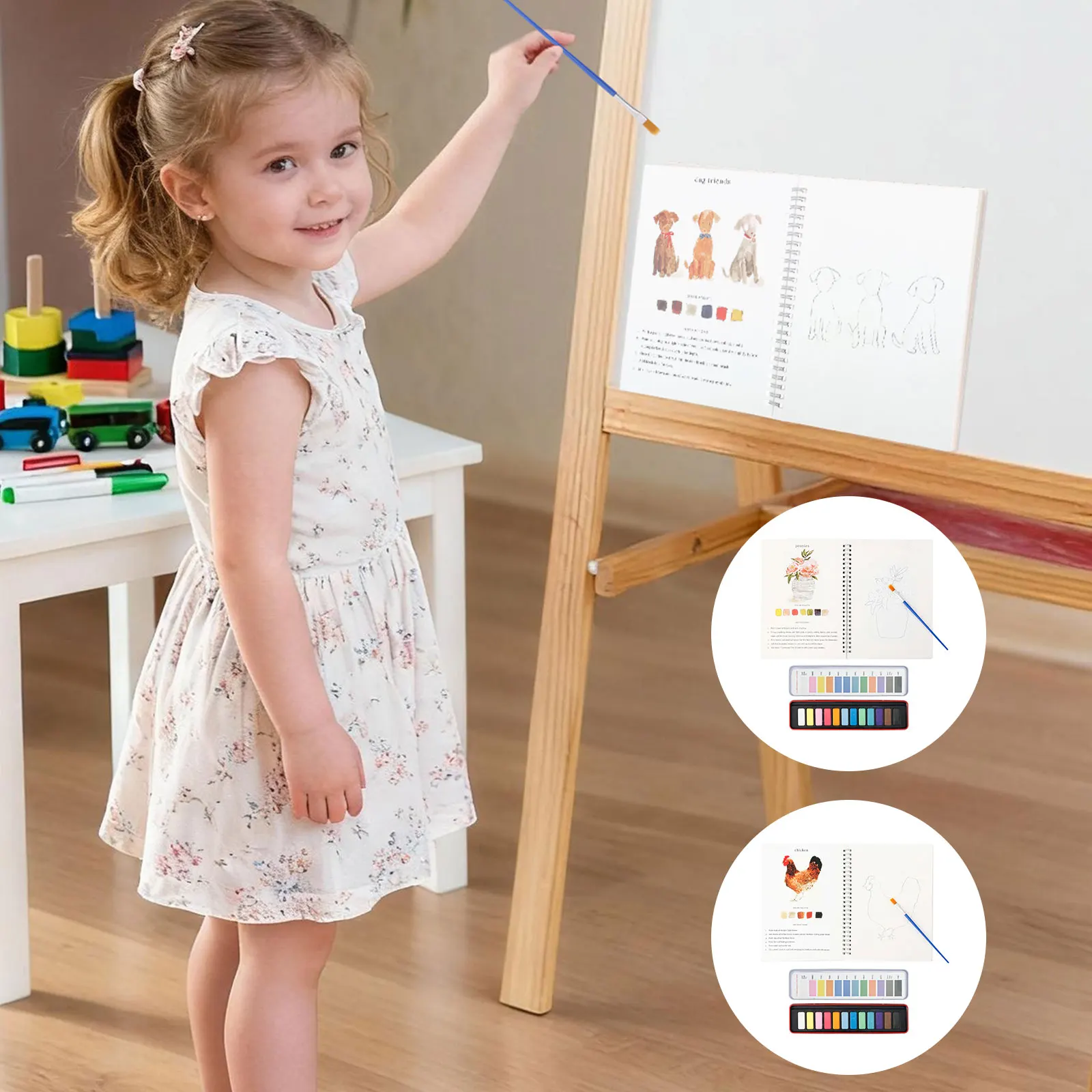 

Акварельные рабочие тетради для начинающих, 12-цветный набор акварельных красок с кистью, набор книг для рисования для начинающих, для подростков и взрослых